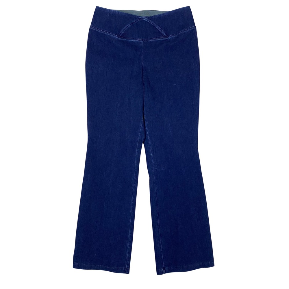 Women with Control Prime Stretch Denim Crossover Waist Flare Pants Women 8P